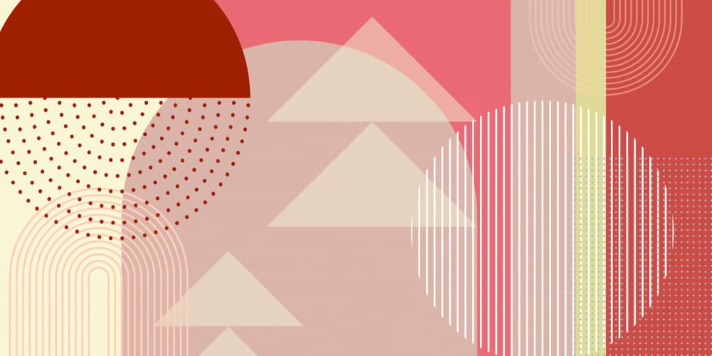 Red Pink Abstract Shapes by Sue Skellern — canvas wall art