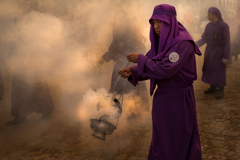 Purple Robes Smoky Procession by Alfred Forns — canvas wall art