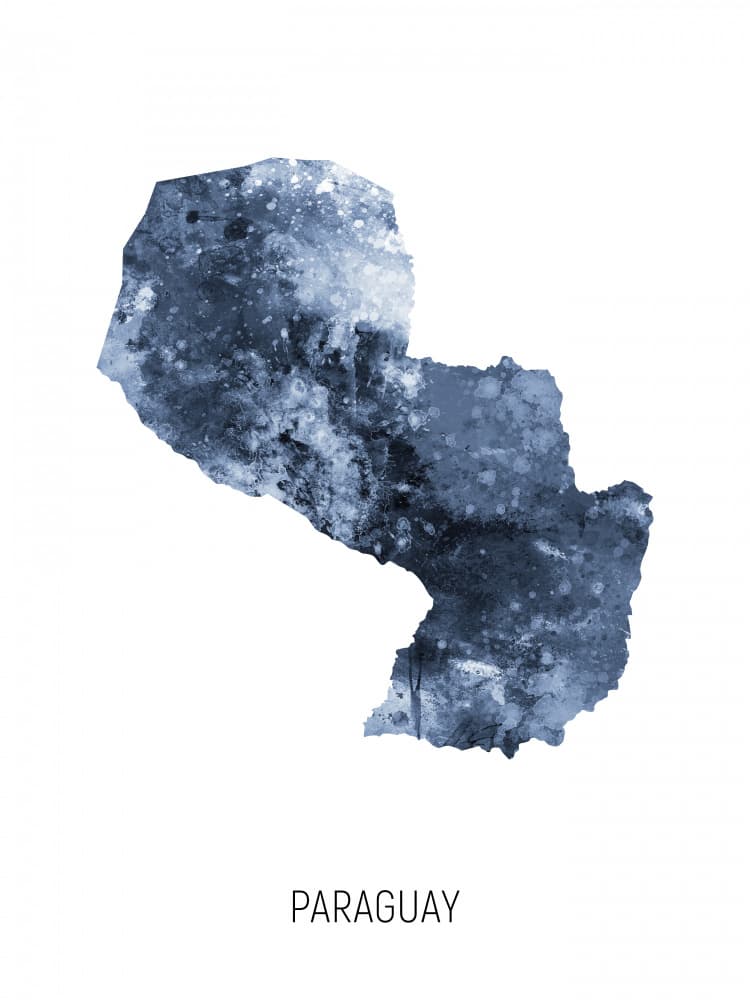 Paraguay Abstract Map by Michael Tompsett — canvas wall art