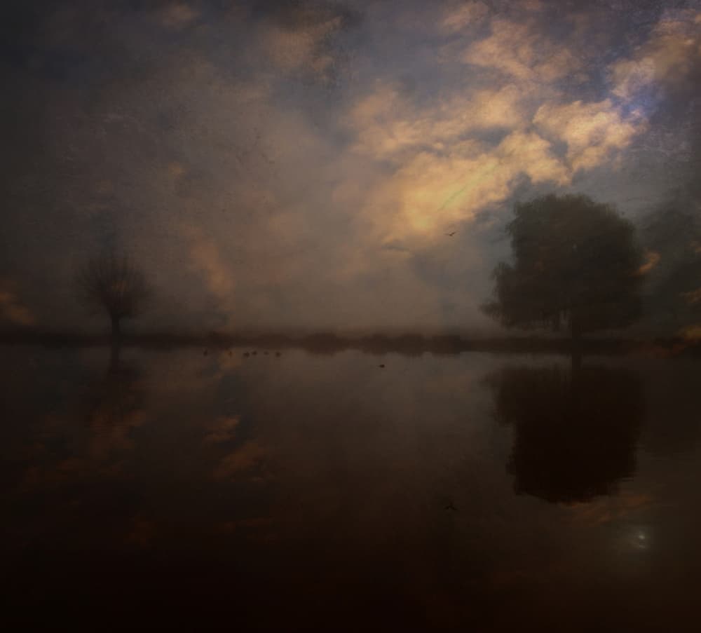 Moody Lake Reflection by Robert Fabrowski — canvas wall art