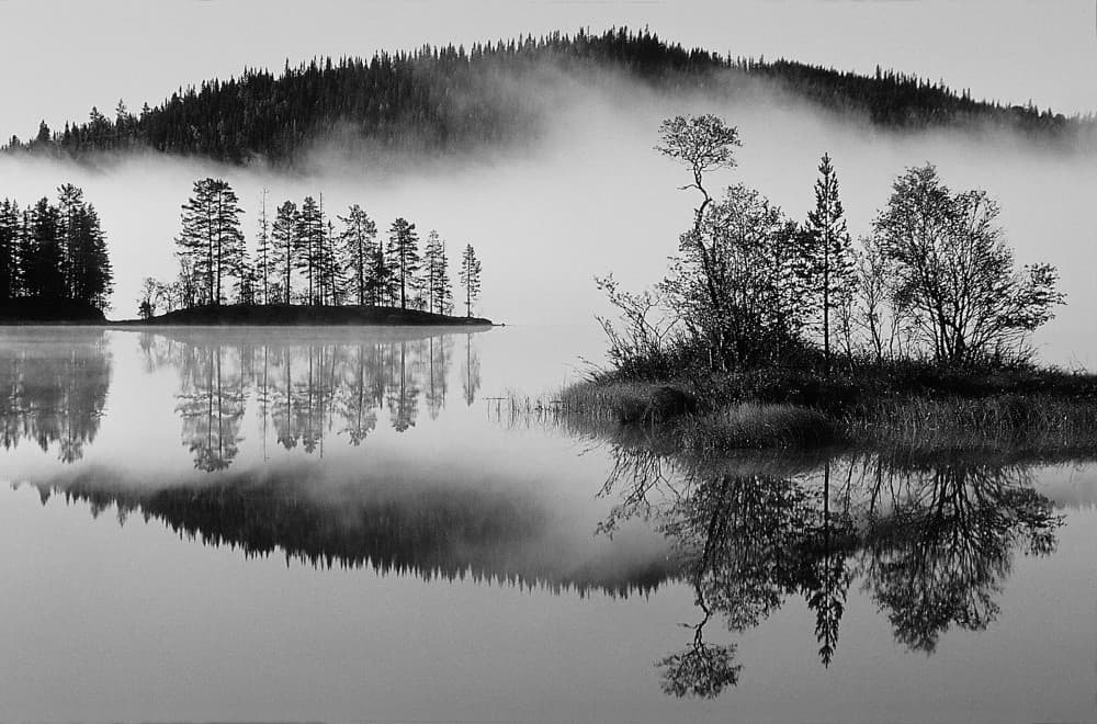 Misty Lake Morning by Bror Johansson — canvas wall art