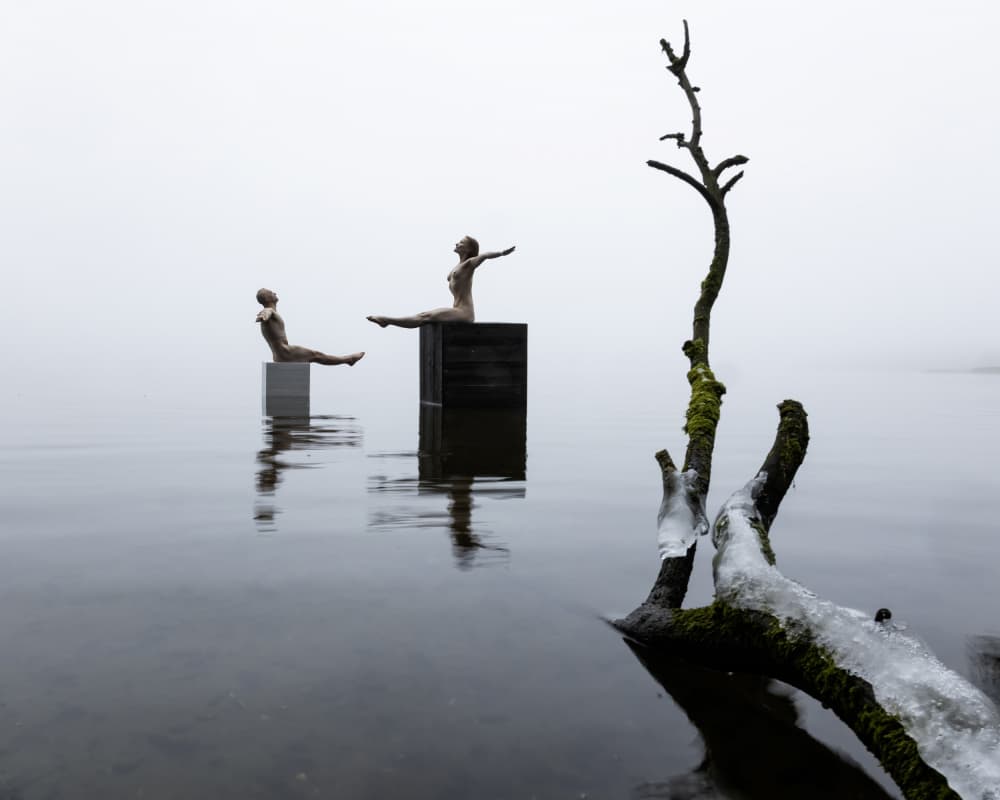 Misty Figures Reflecting by Leszek Paradowski — canvas wall art