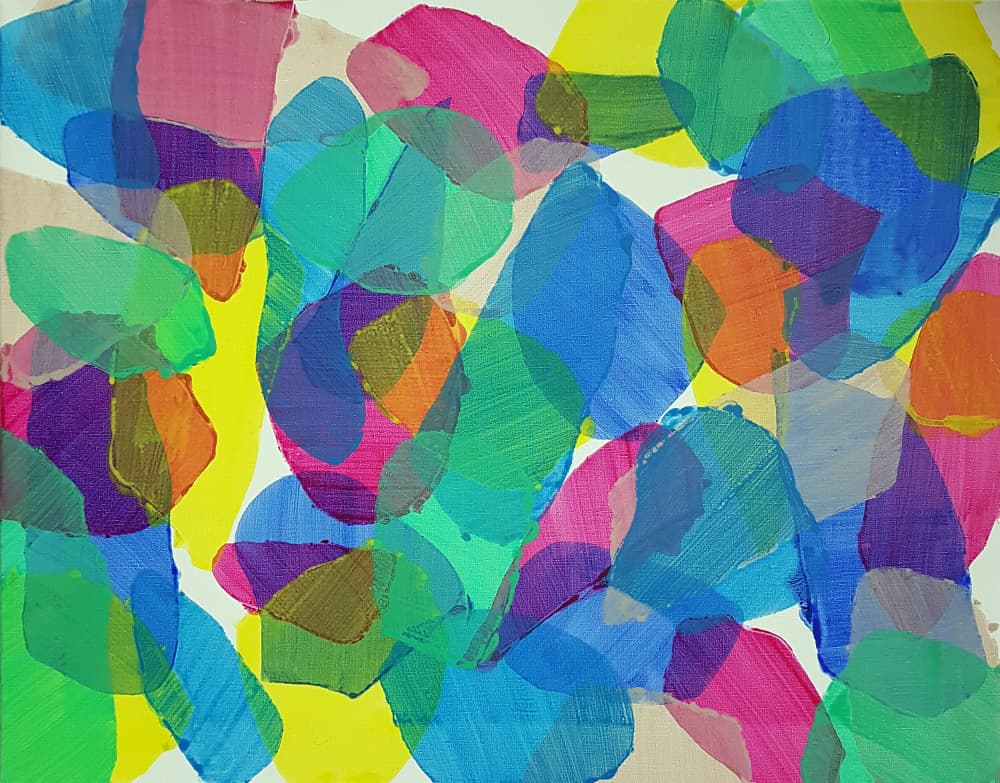 Vibrant Abstract Overlays by Yngve Eriksson — canvas wall art