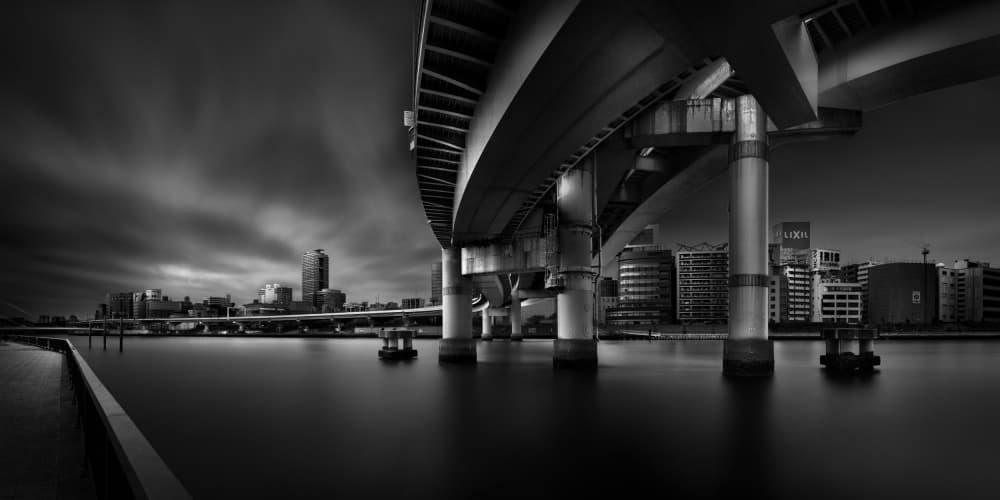 Dramatic Urban Bridge by Yoshihiko Wada — canvas wall art