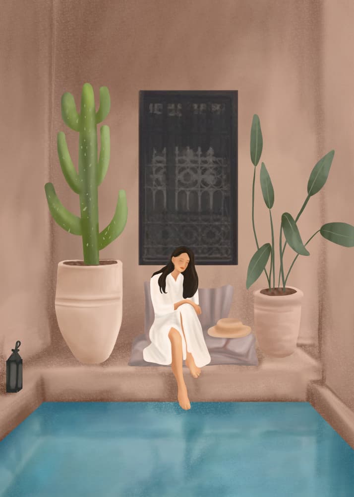 Moroccan Riad Relaxation by Nadjaa — canvas wall art