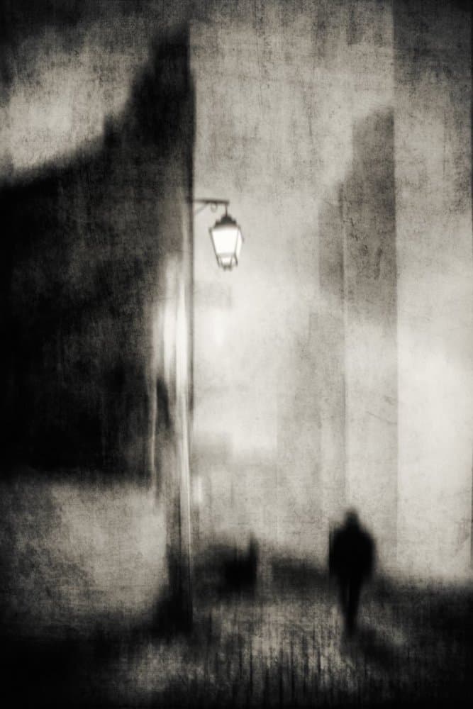Solitary City Night by Charlaine Gerber — canvas wall art