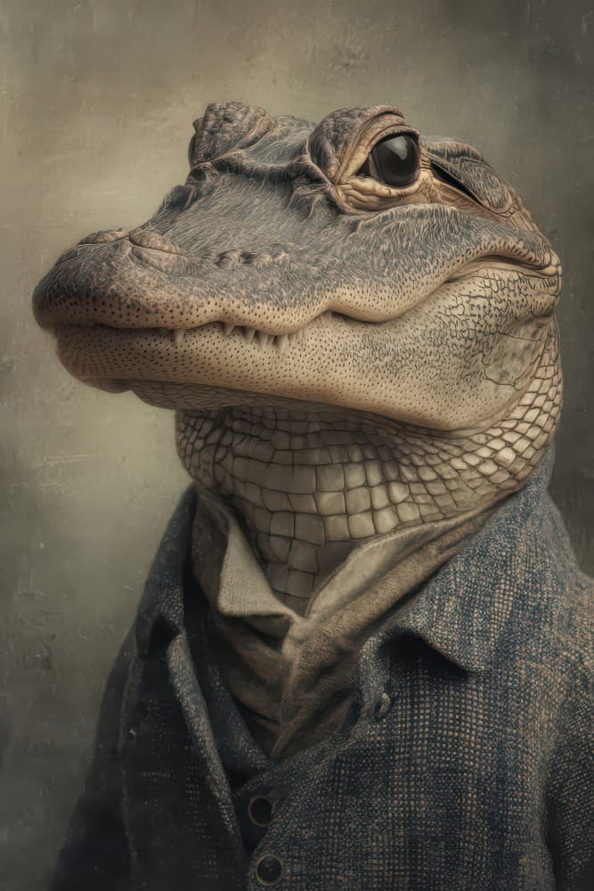 Dapper Baby Alligator by Rafal Kulik — canvas wall art