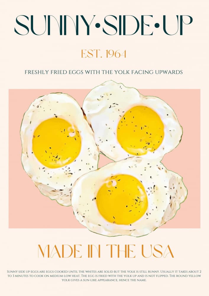 Sunny Side Up Eggs by Nazma Khokhar — canvas wall art