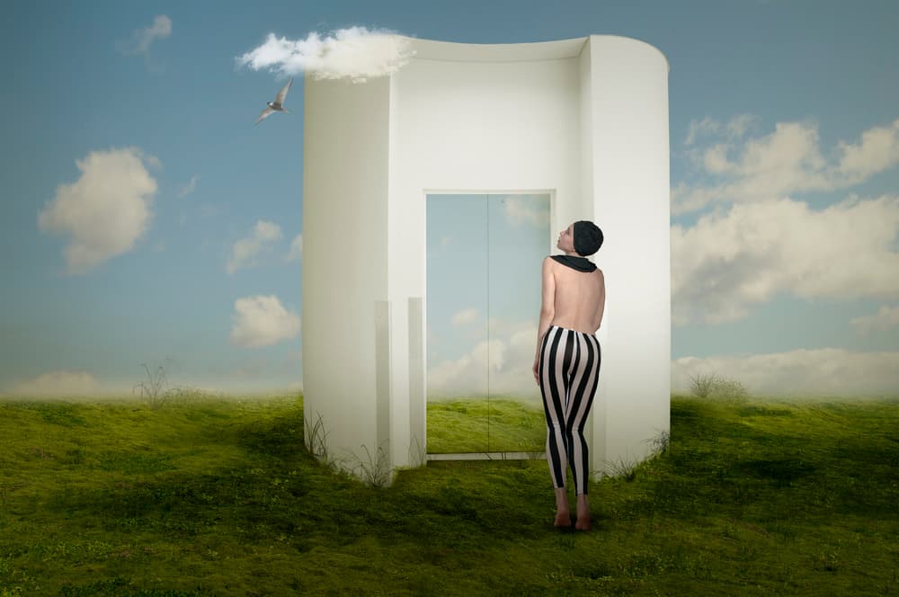 Woman at Surreal Portal by Christine von Diepenbroek — canvas wall art