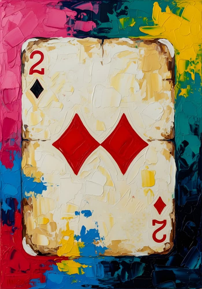 Colorful Two of Diamonds by HUGO — canvas wall art