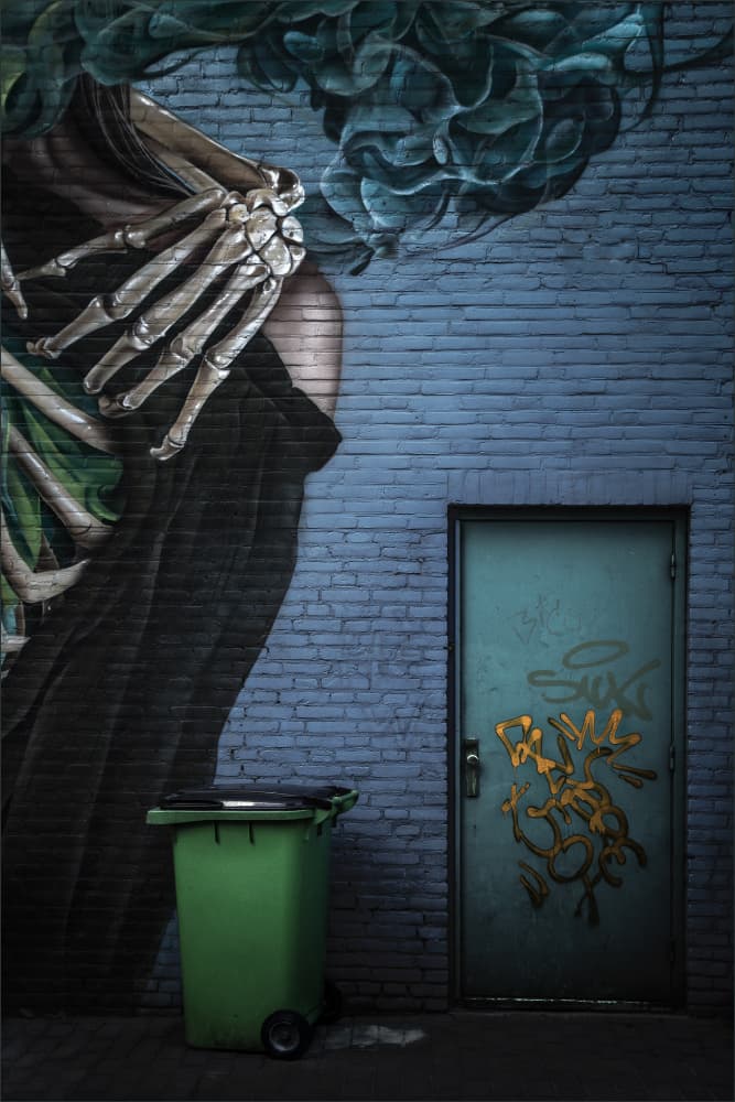 Urban Skeleton Mural by Gilbert Claes — canvas wall art