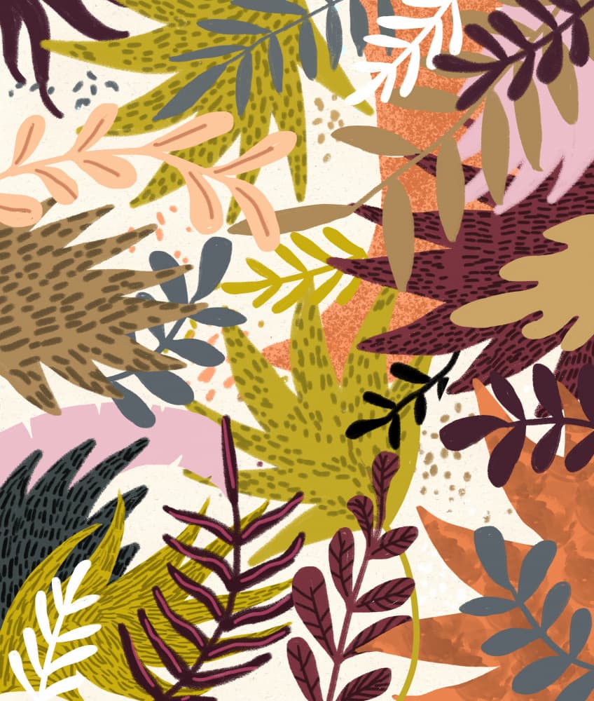 Earthy Botanical Foliage by Uma Gokhale — canvas wall art