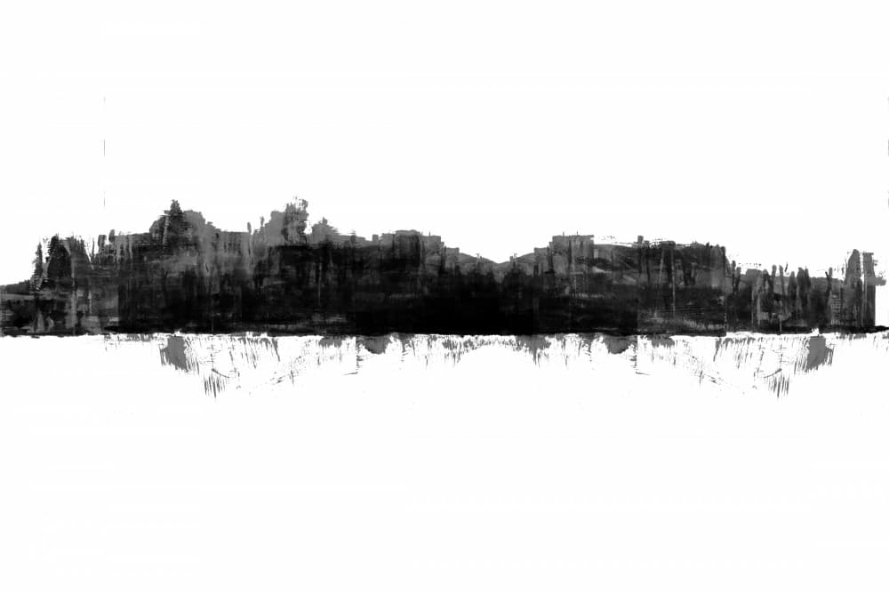 Stark Urban Reflection by cartissi — canvas wall art