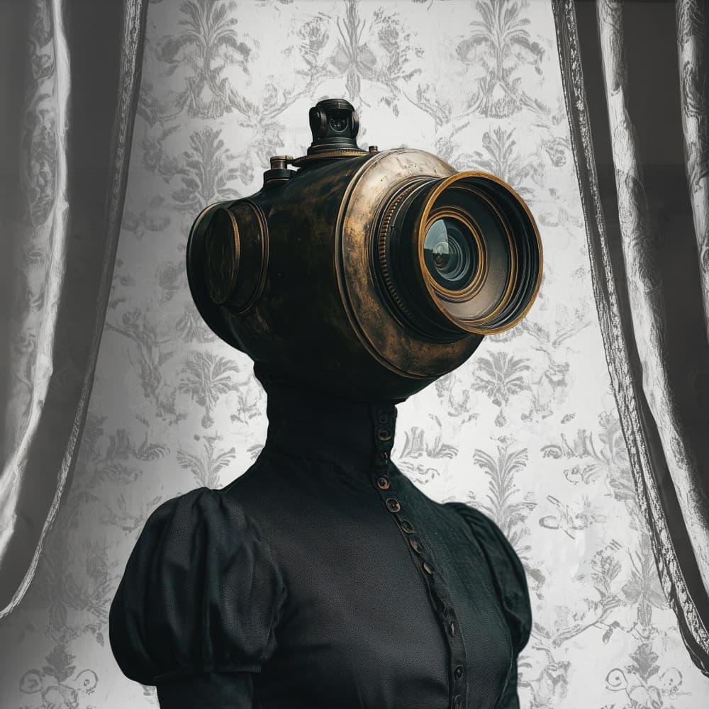 Steampunk Camera Woman by Sue Skellern — canvas wall art