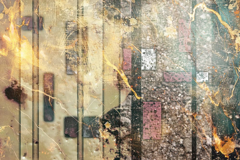 Textured Industrial Gold by Rafal Kulik — canvas wall art