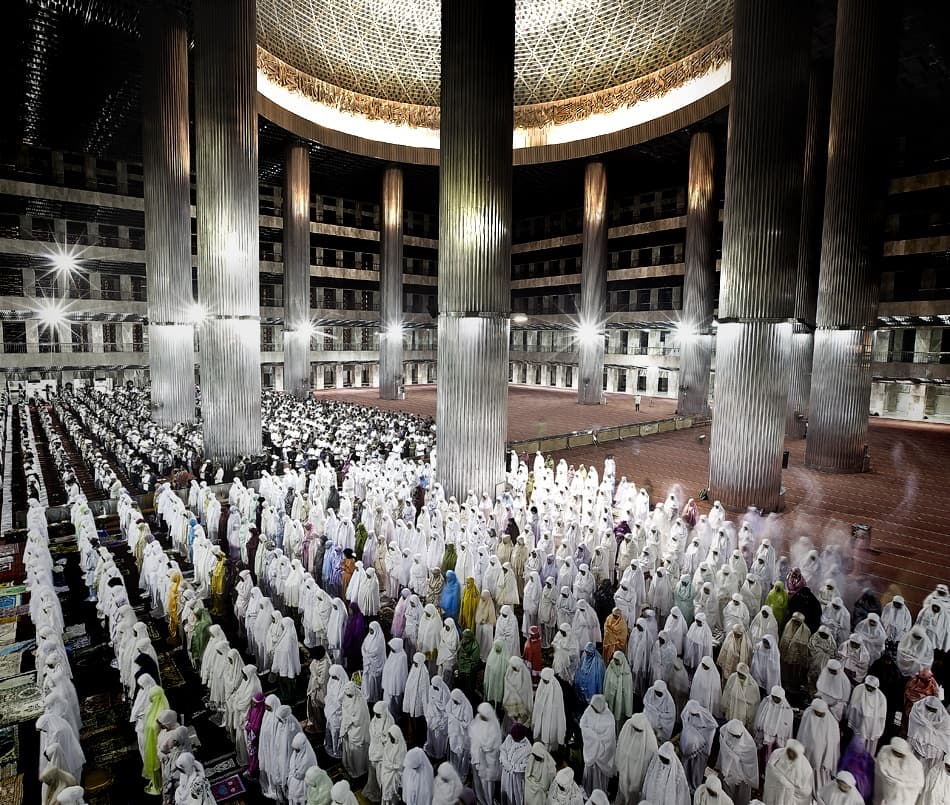 Communal Mosque Prayer by Sebastian Kisworo — canvas wall art