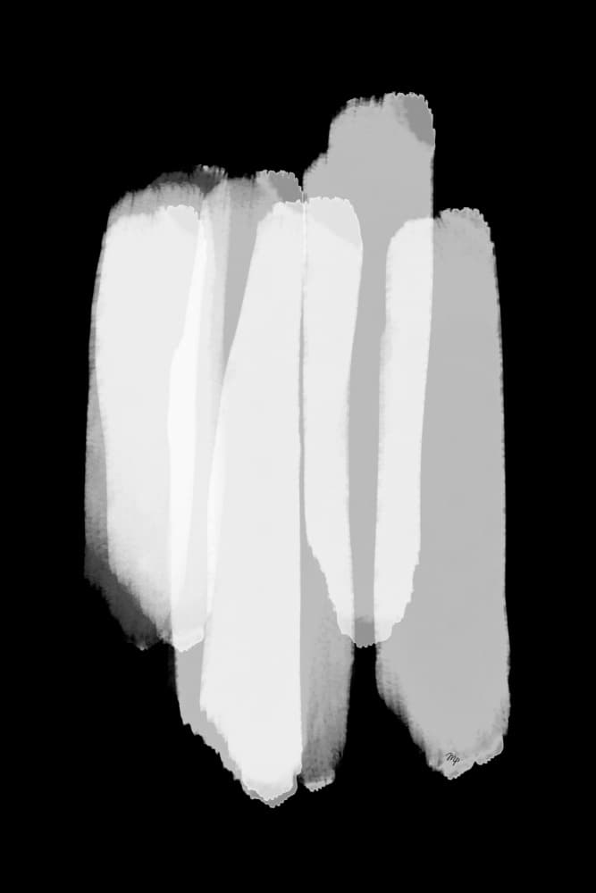 Abstract White Strokes by Martina — canvas wall art