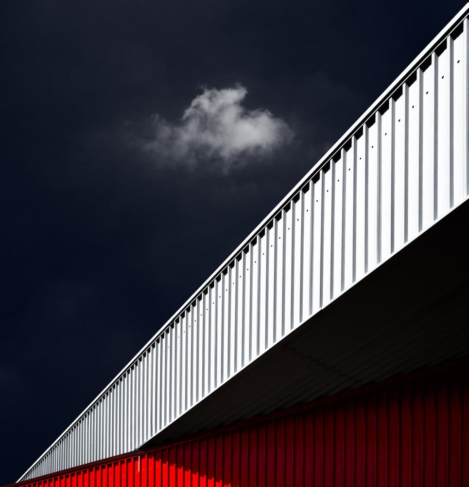 Geometric Red White Sky by Harry Verschelden — canvas wall art
