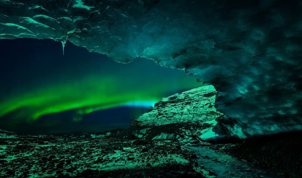 Aurora Ice Cave by David Martin Castan — canvas wall art
