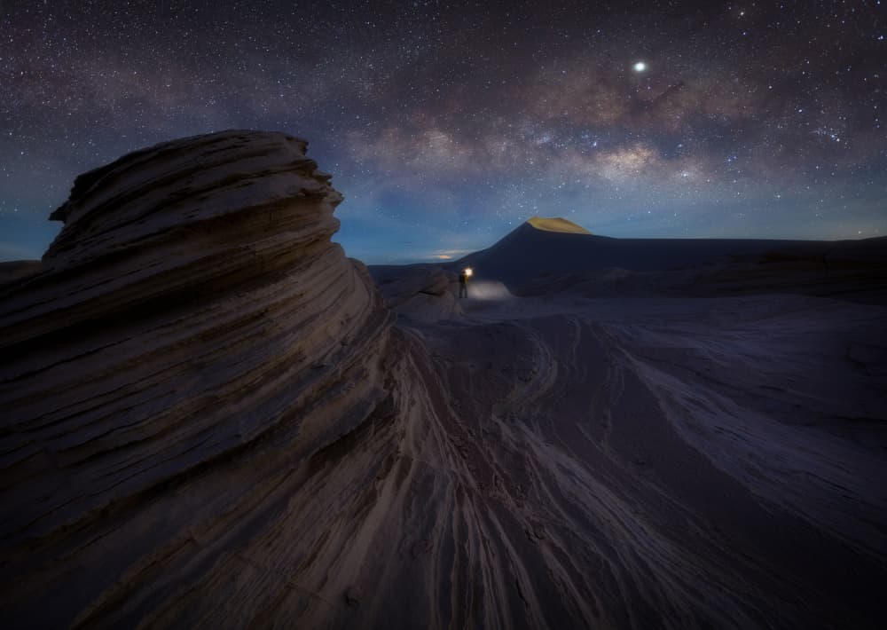 Lone Explorer Under Milky Way by Selions(陈磊) — canvas wall art