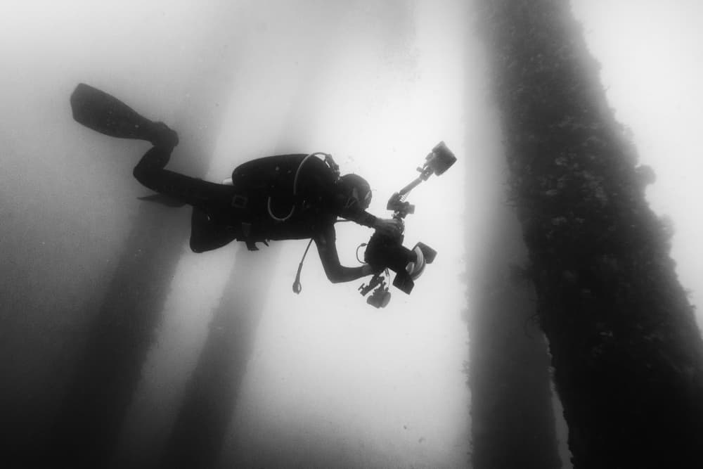 Underwater Photographer's Journey by Marcel Rebro — canvas wall art