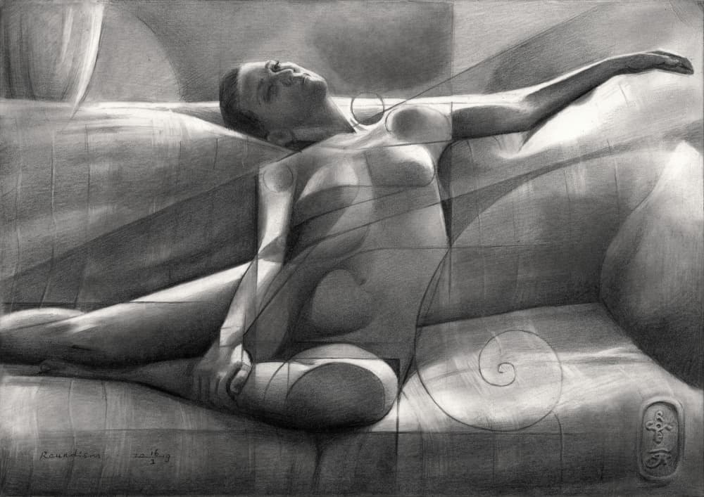 Serene Reclining Nude by Corné Akkers — canvas wall art