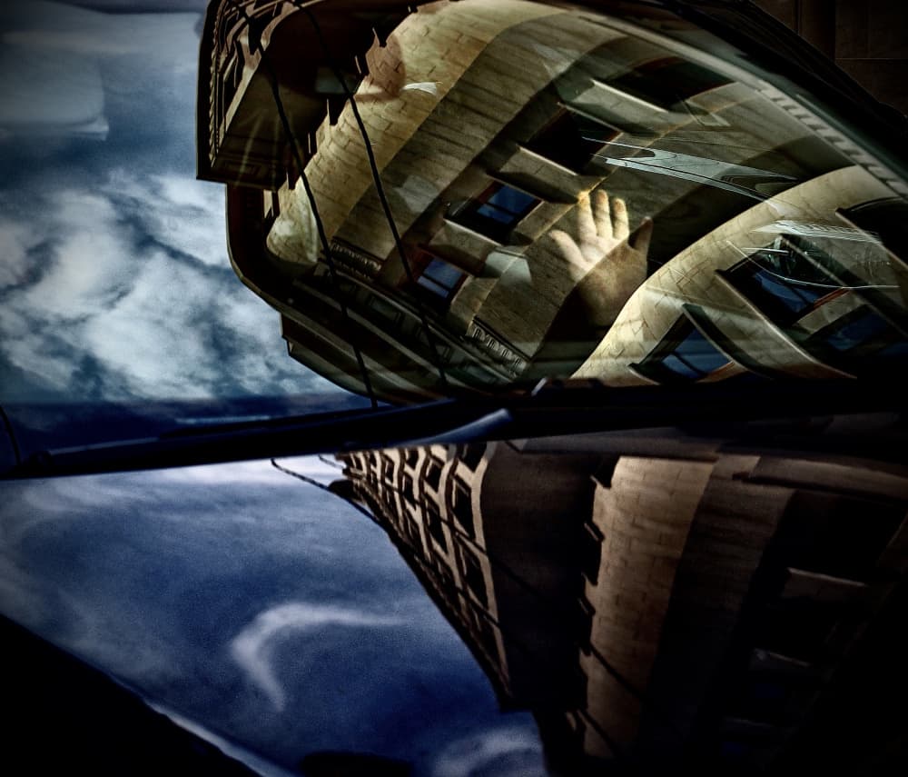 Surreal Building Reflection by Mirela Momanu — canvas wall art