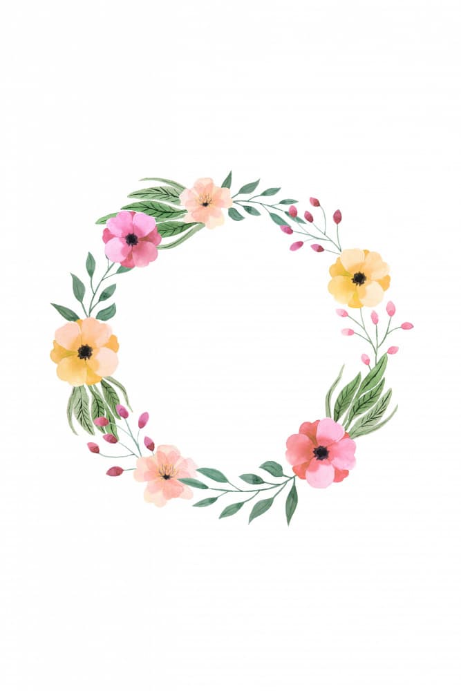 Colorful Floral Wreath by Karen Menzenbach — canvas wall art