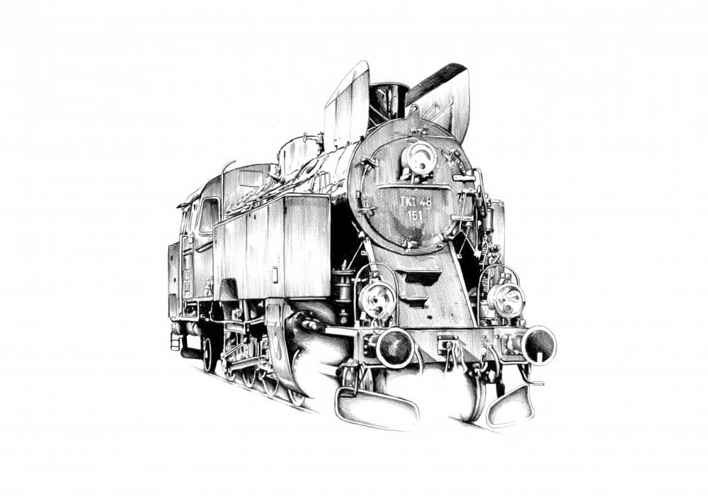 Classic Steam Locomotive by Kulik — canvas wall art