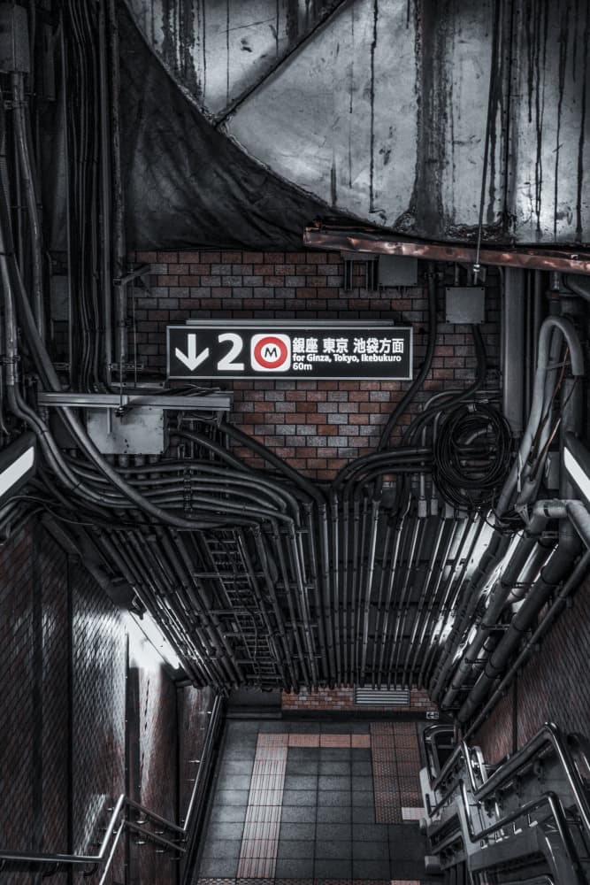 Tokyo Subway Entrance by Tomoshi Hara — canvas wall art