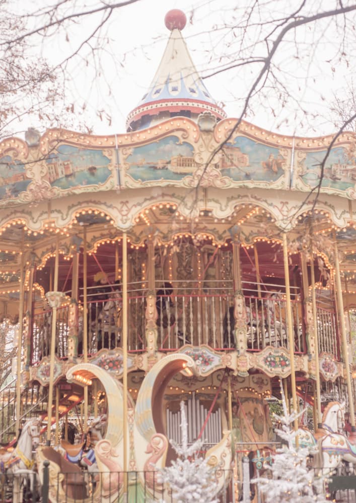 Enchanted Winter Carousel by Talitha McQueen — canvas wall art