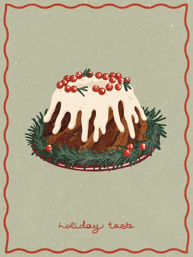 Christmas cake. Holiday Taste by NKTN — canvas wall art