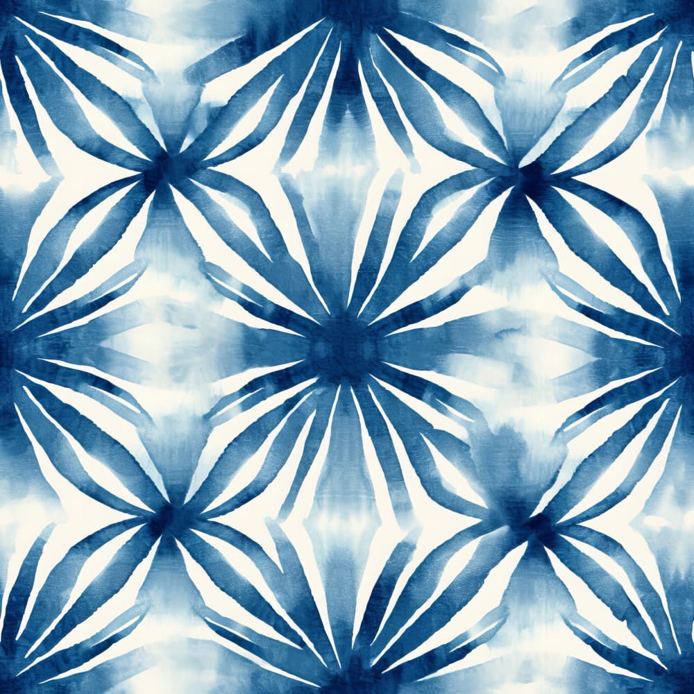 Blue Shibori Floral by Bilge Paksoylu — canvas wall art