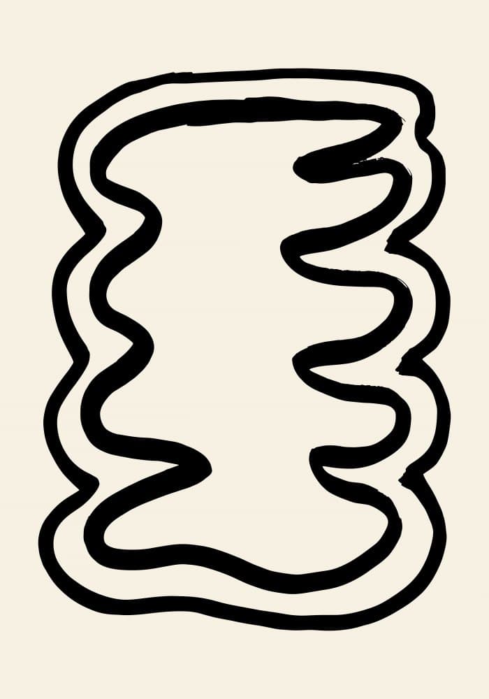 Modern Wavy Outline by Pictufy Studio — canvas wall art