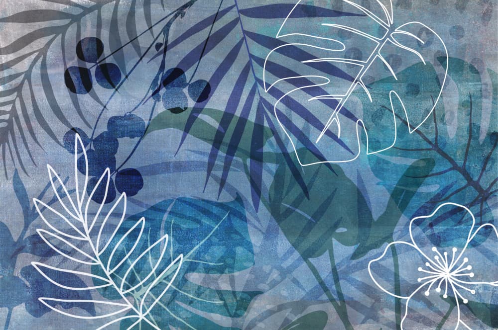 Tropical Blue Foliage by Andrea Haase — canvas wall art
