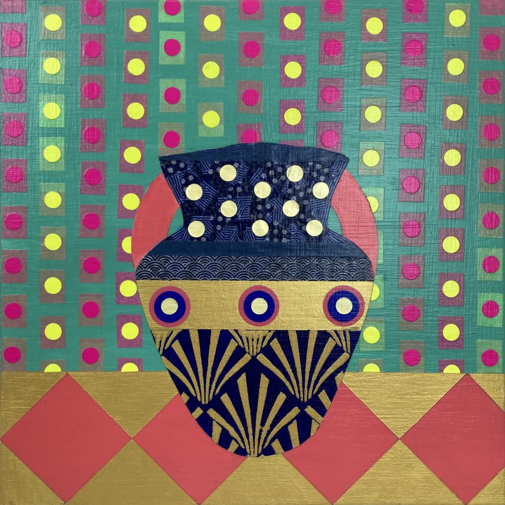 Vibrant Patterned Vase by David Galan — canvas wall art
