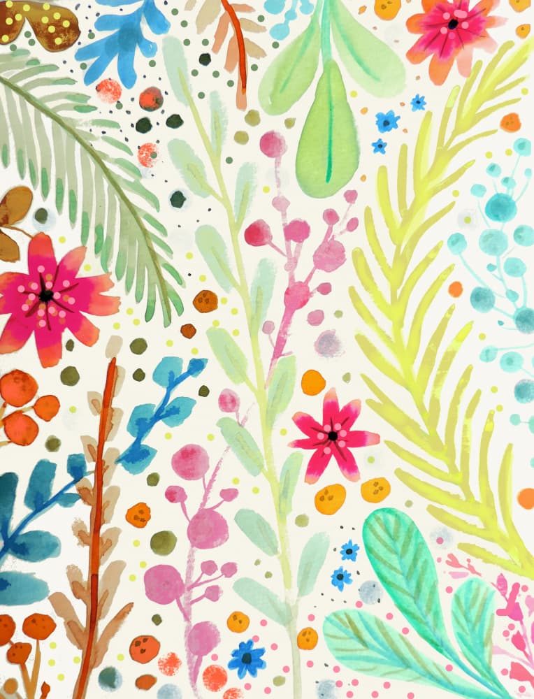 Colorful Botanical Joy by Sylvie Demers — canvas wall art