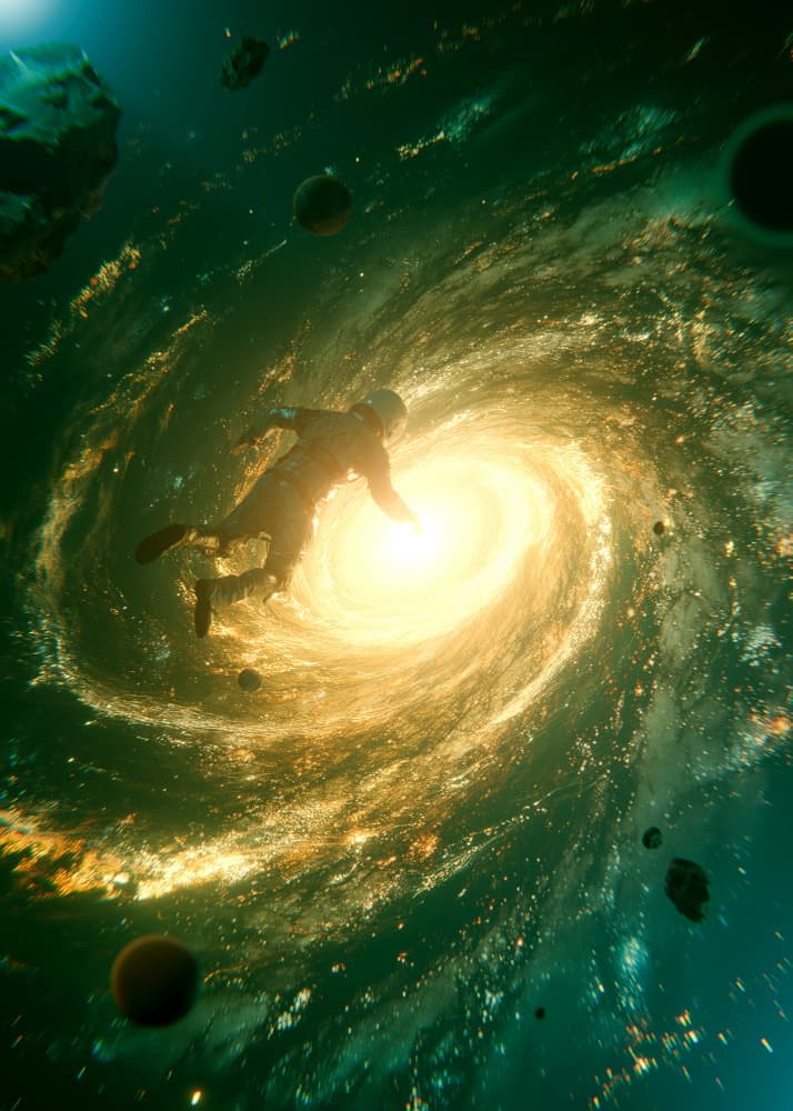 Astronaut in Galactic Swirl by Nicebleed — canvas wall art