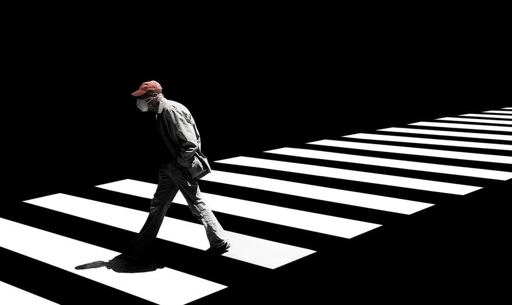 Solitary Crosswalk Figure by Antonio Grambone — canvas wall art