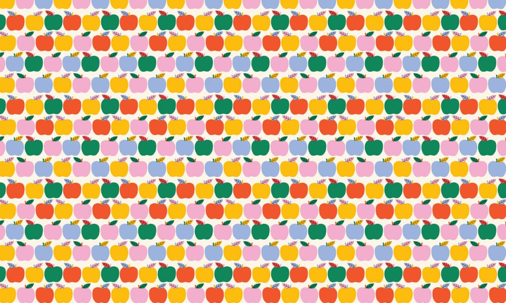 Colorful Apple Pattern by Gwendoline Lefeuvre — canvas wall art