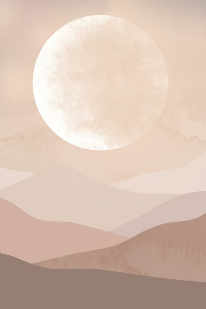 Serene Mountain Moon by EMELIEmaria — canvas wall art