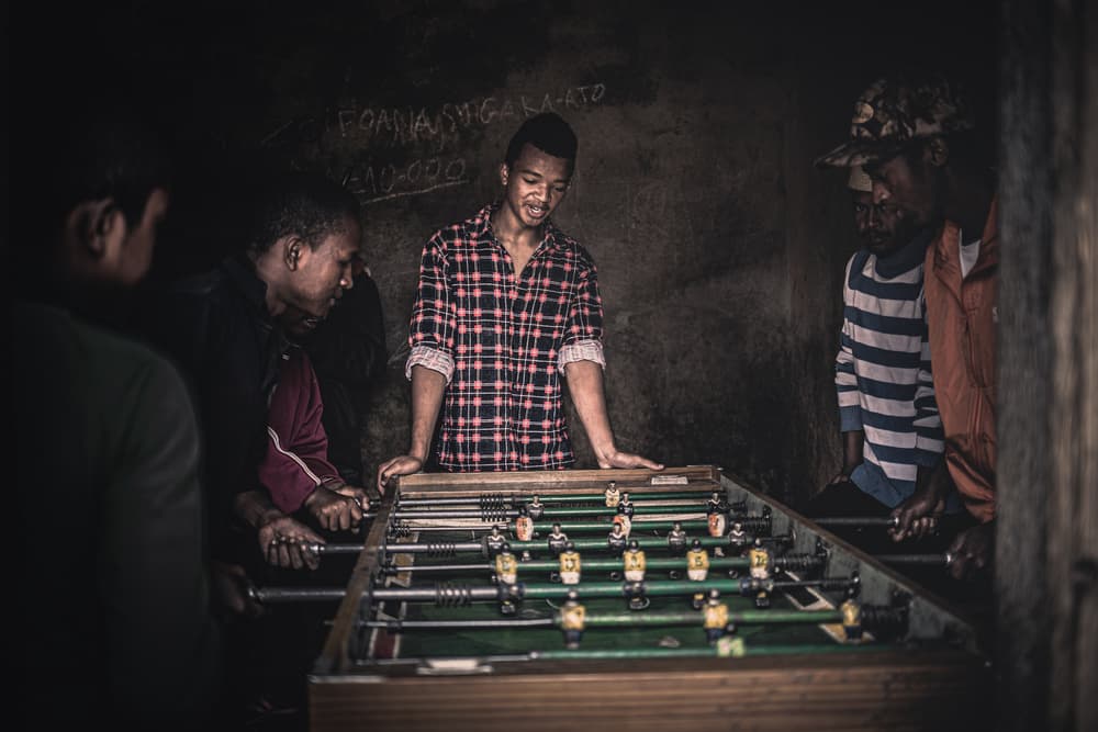 Foosball Game Night by Marco Tagliarino — canvas wall art