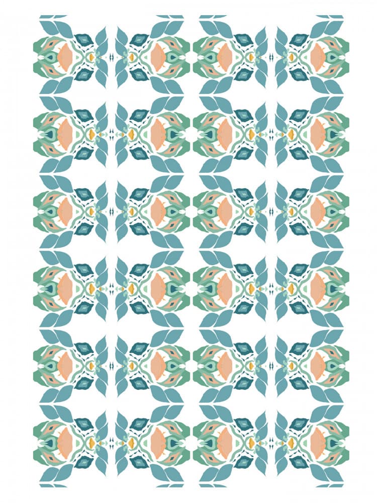 Teal Peach Abstract Botanicals by Breanna Megan Studio — canvas wall art