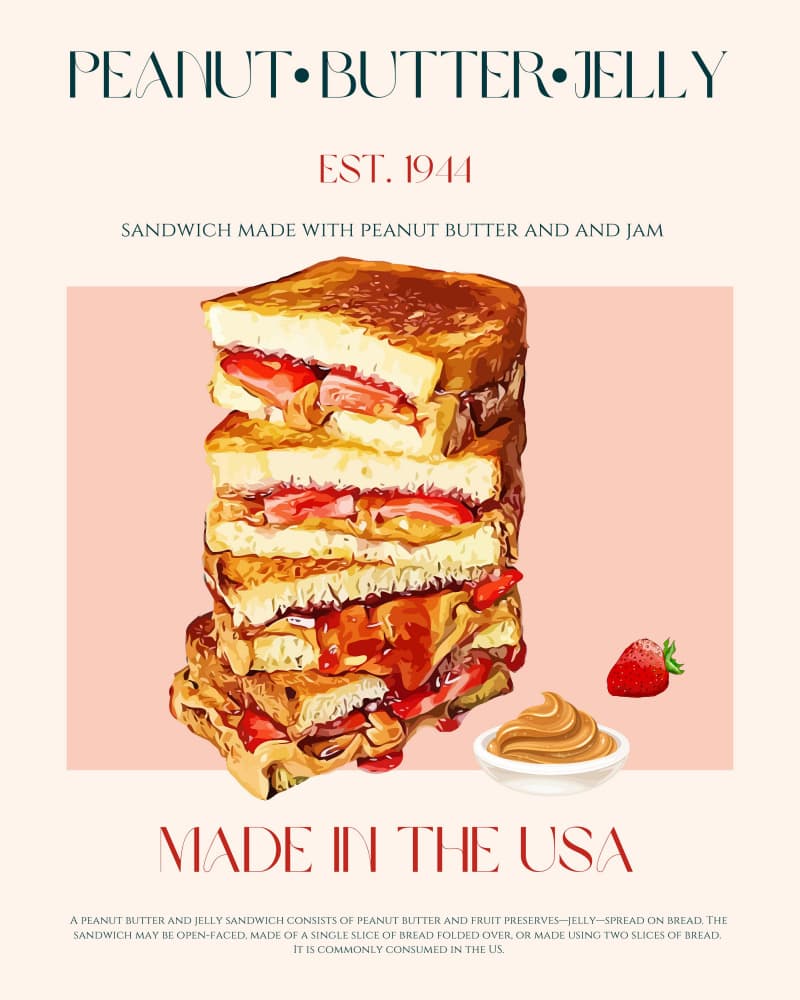 Sweet Stacked PB&J by Nazma Khokhar — canvas wall art