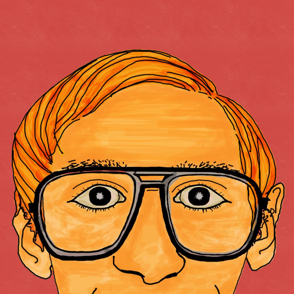 Orange Hair Black Glasses by XHOZUCAN — canvas wall art