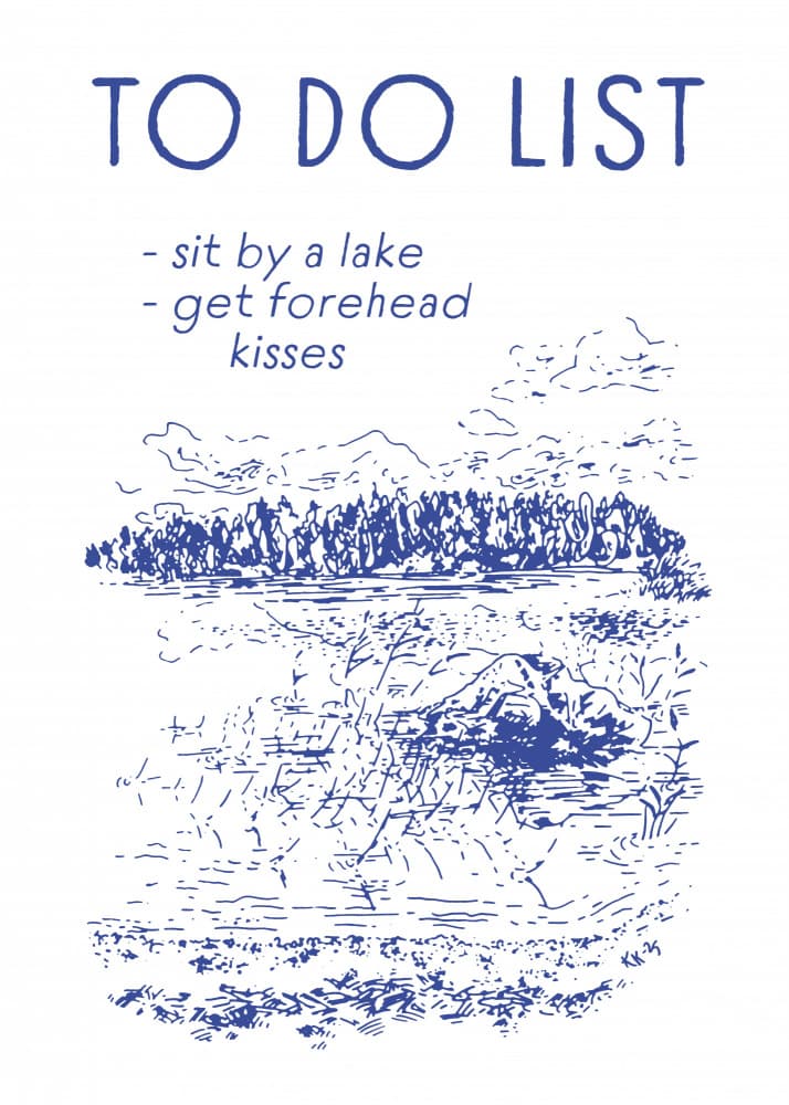Serene Lake To Do List by Katariina Kosunen — canvas wall art