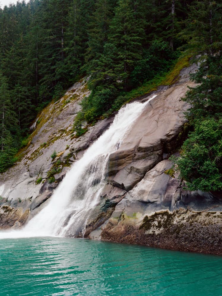 Turquoise Fjord Waterfall by Bethany Young — canvas wall art
