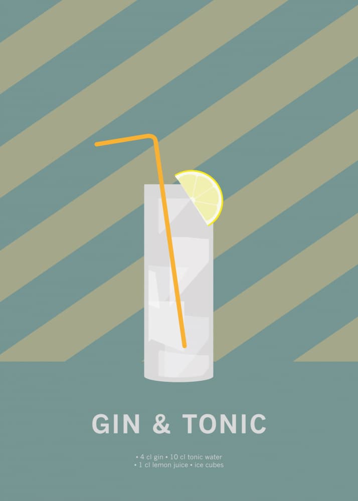 Refreshing Gin Tonic by Paperago — canvas wall art