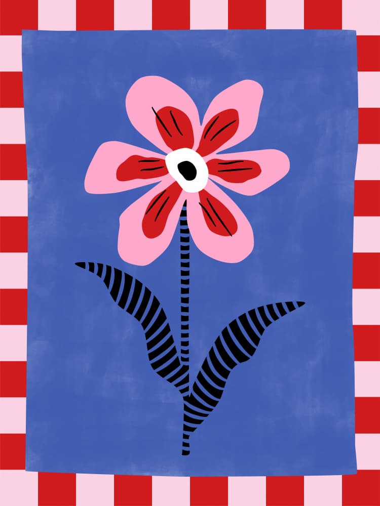 Bold Pink Flower by Elena Ristova — canvas wall art