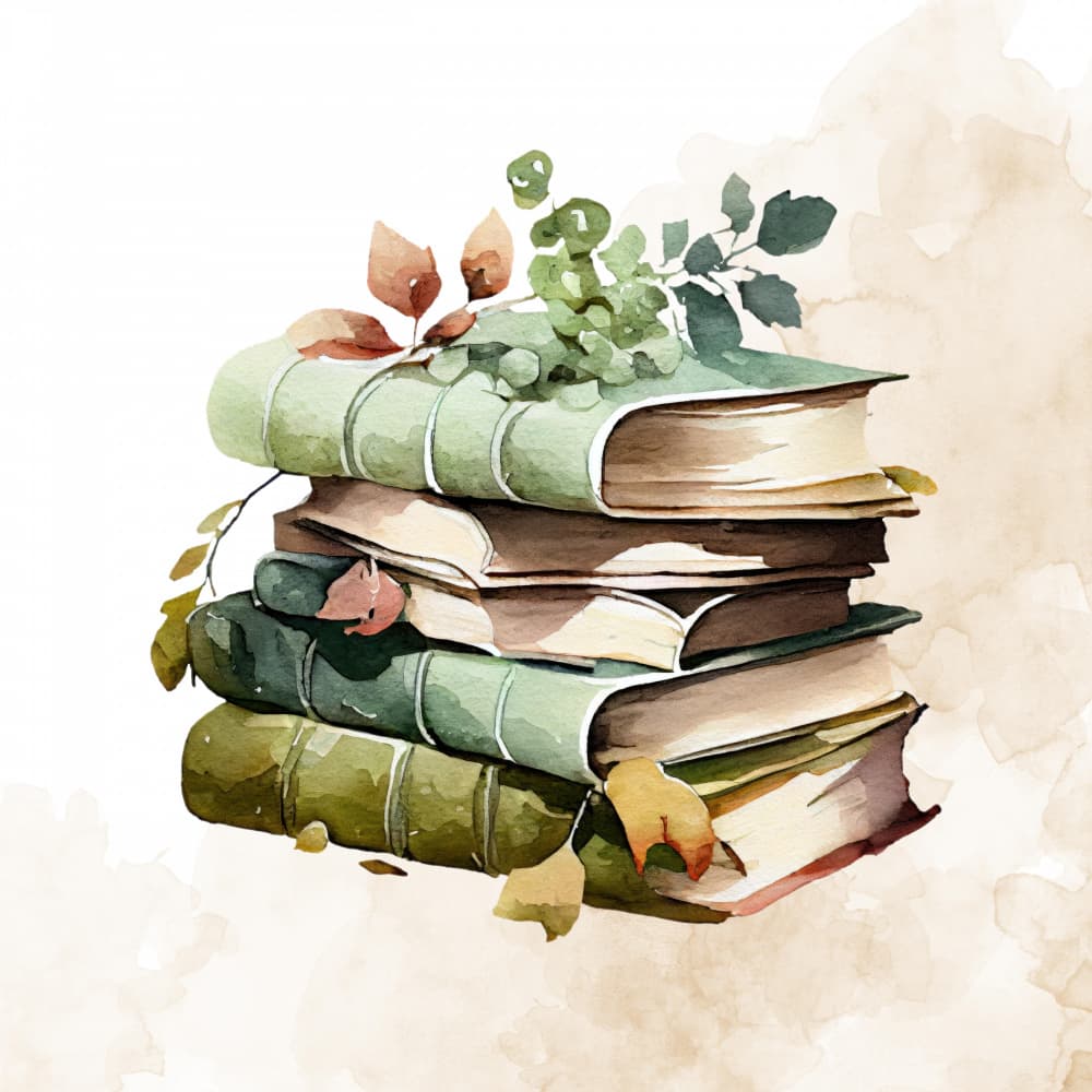 Cozy Autumn Books by Saskia Michele — canvas wall art